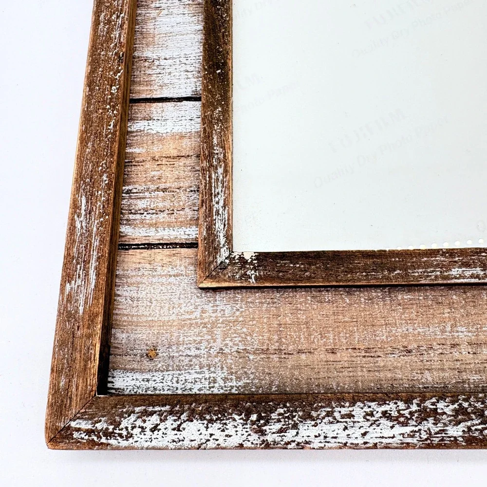 Thomasville 5x7 Rustic Weathered Farmhouse Wood Picture Frame Whitewash Brown